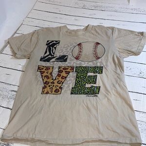 Pink Armadillos Women’s Short Sleeve Small Top w/ Rhinestones